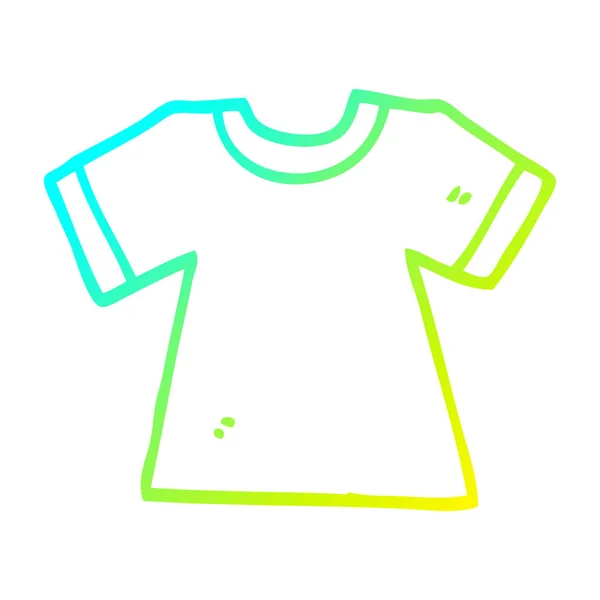 Kall gradient linje ritning tecknad tee shirt — Stock vektor