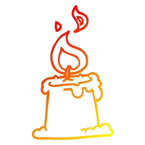 따뜻한 그라데이션 라인 그리기 만화 촛불 굽기 — 스톡 벡터