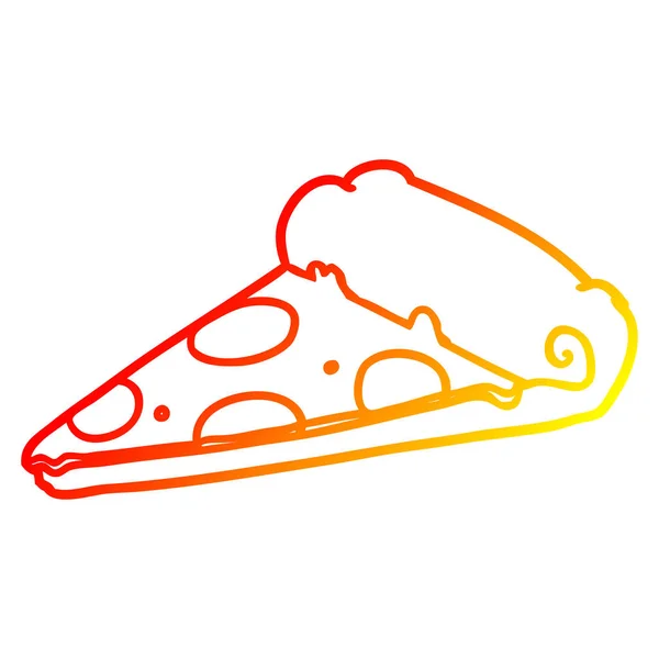 Ligne de gradient chaud dessin tranche de pizza — Image vectorielle