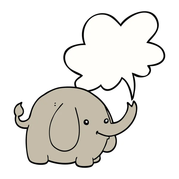 Elefante dei cartoni animati e bolla vocale — Vettoriale Stock