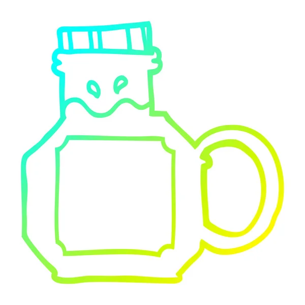 Froid dégradé ligne dessin dessin dessin animé potion verte — Image vectorielle