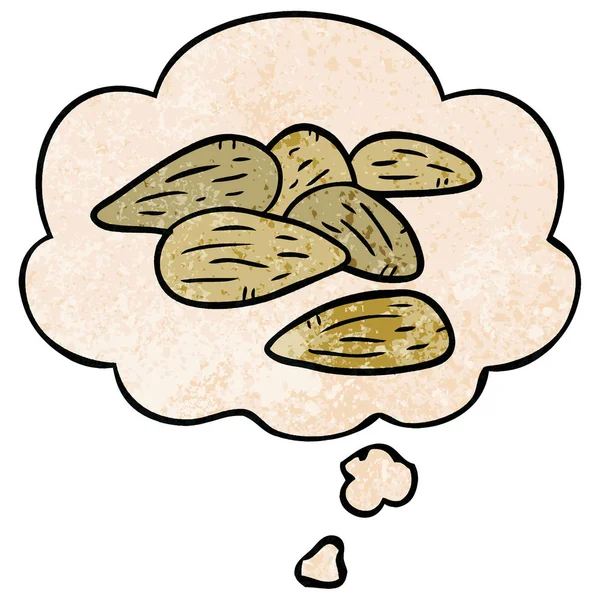 karikatür badem ve grunge doku desen sty düşünce balonu