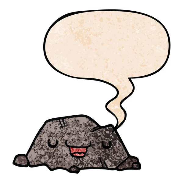 Bulle de rock et de discours dessin animé dans le style de texture rétro — Image vectorielle