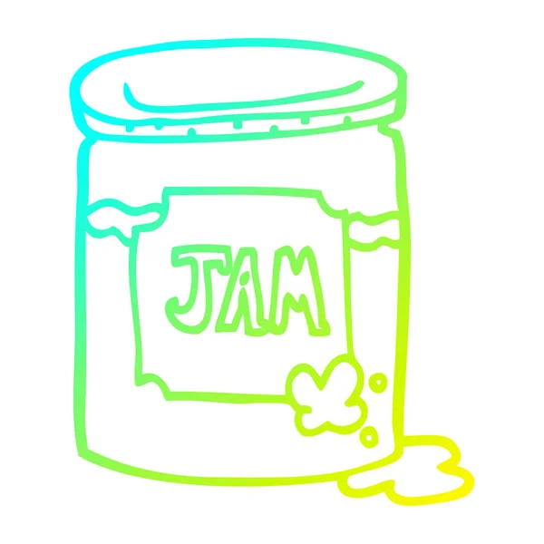 Hideg színátmenet vonal rajz karikatúra Jam pot — Stock Vector