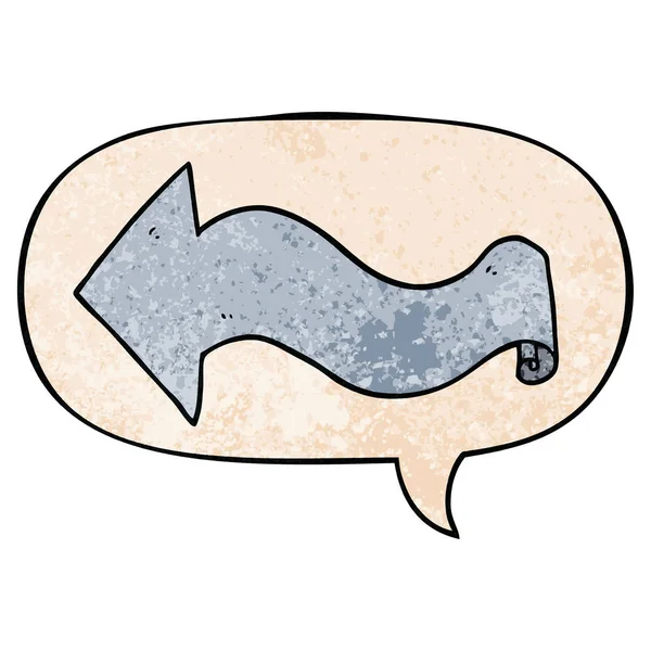 retro doku tarzında karikatür ok ve konuşma balonu