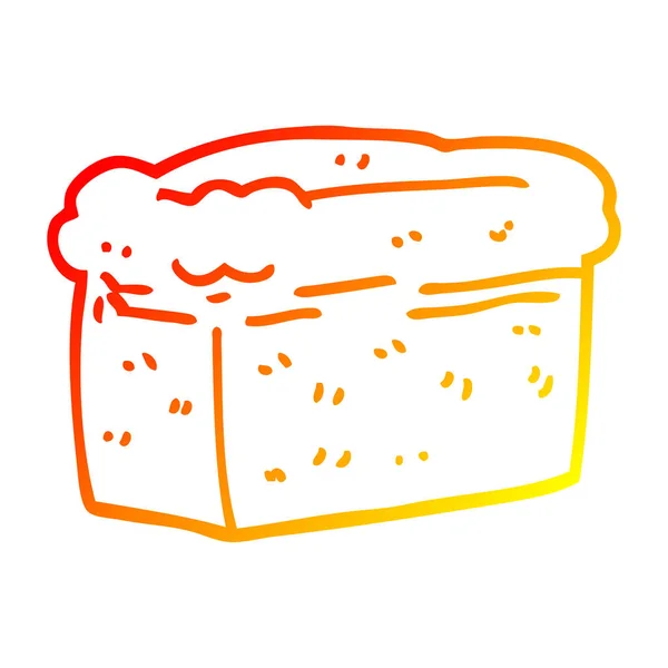Linha de gradiente quente desenho de pão de desenhos animados — Vetor de Stock