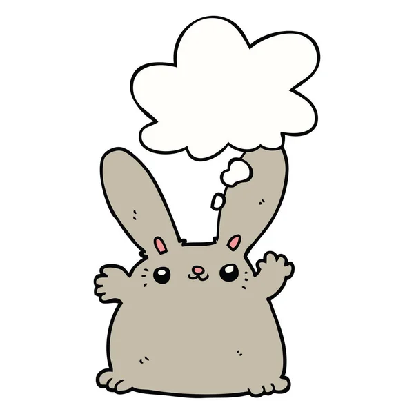 Kreslený králík a myšlenková bublina — Stockový vektor