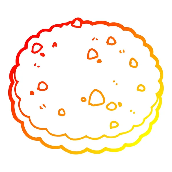 Chaud gradient ligne dessin dessin dessin animé biscuit — Image vectorielle