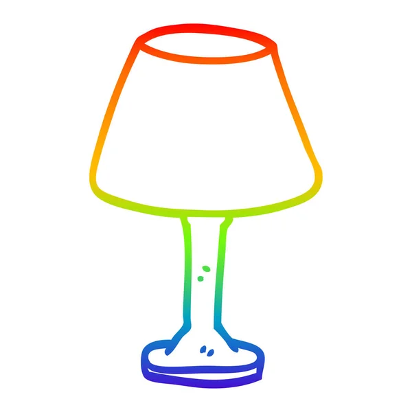 Rainbow gradient ligne dessin dessin dessin dessin animé lampe de bureau — Image vectorielle