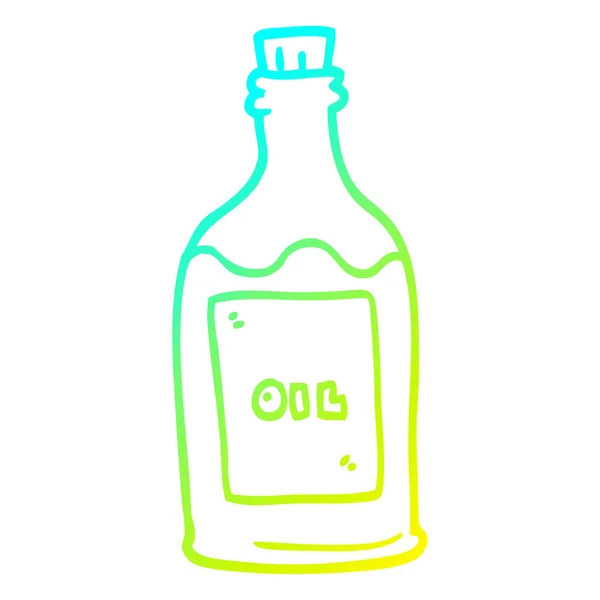 Línea de gradiente frío dibujo dibujos animados aceite de oliva — Vector de stock