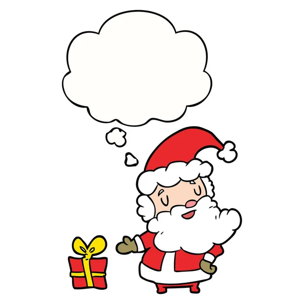 Dibujos animados Santa Claus y burbuja de pensamiento — Archivo Imágenes Vectoriales
