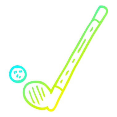 soğuk degrade çizgi çizim karikatür golf kulübü ve topu