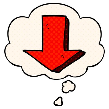 çizgi film işaret ok ve çizgi roman tarzında düşünce balonu