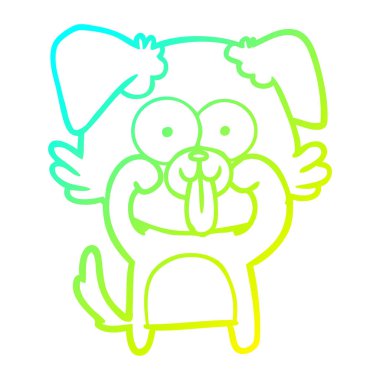 dil dışarı yapışmasını ile soğuk degrade çizgi çizim karikatür köpek