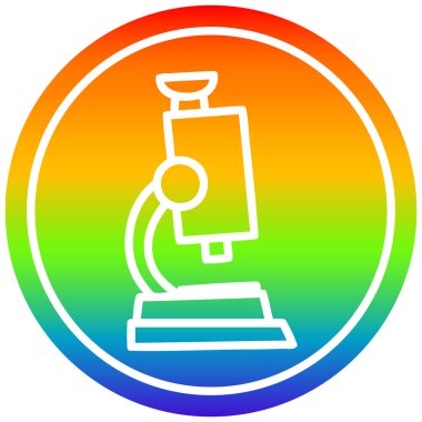 gökkuşağı spektrumunda mikroskop ve slayt dairesel