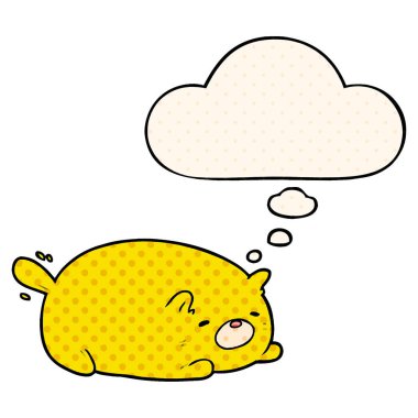 çizgi film kedi ve çizgi roman tarzında düşünce balonu