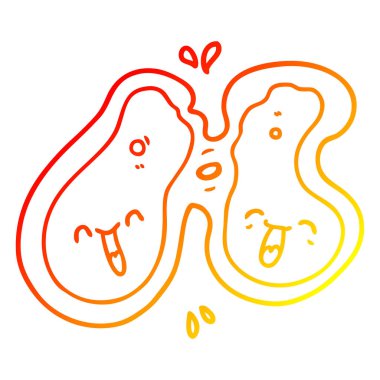 sıcak degrade çizgi çizim karikatür hücre bölme