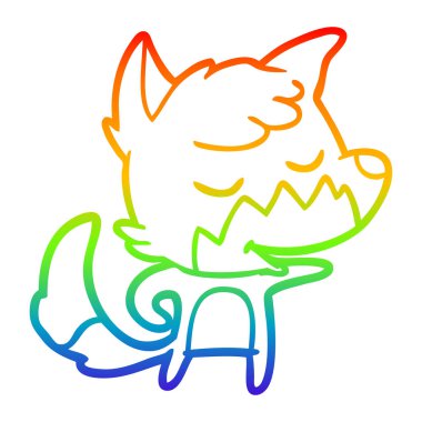 gökkuşağı degrade çizgi çizim dostu karikatür tilki