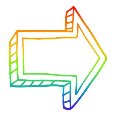 gökkuşağı degrade çizgi çizim karikatür yönveren ok