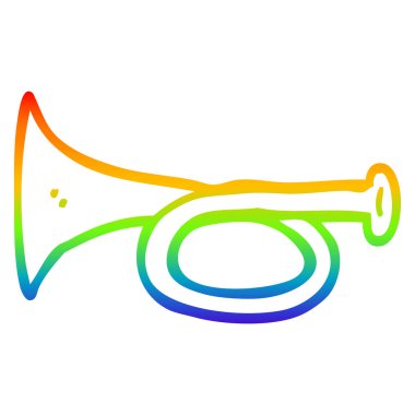 gökkuşağı gradyan çizgi çizim karikatür metal trompet