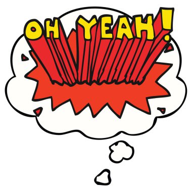 karikatür metin Oh evet! ve düşünce balonu