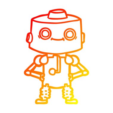 sıcak degrade çizgi çizim karikatür robot