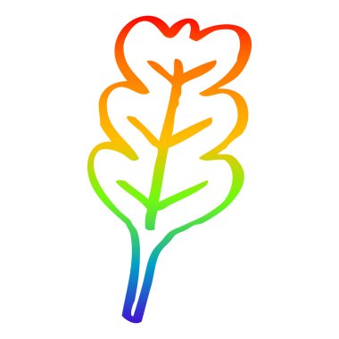 gökkuşağı degrade çizgi çizim karikatür meşe yaprağı