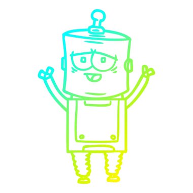 soğuk degrade çizgi çizim karikatür robot