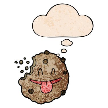 karikatür çerez ve grunge doku desen stil düşünce balonu