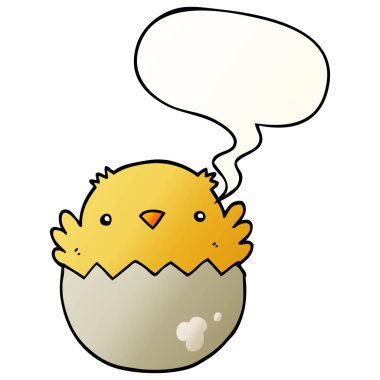 düzgün grad yumurta ve konuşma balonu yumurtadan karikatür civciv