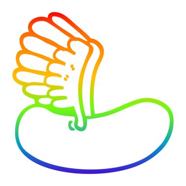 gökkuşağı gradyan çizgi çizim karikatür uçan sosis