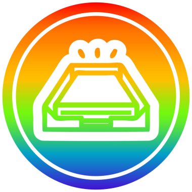 gökkuşağı spektrumunda düşük ofis kağıt yığını dairesel