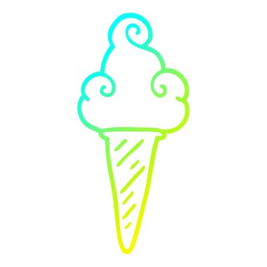 soğuk degrade çizgi çizim karikatür dondurma