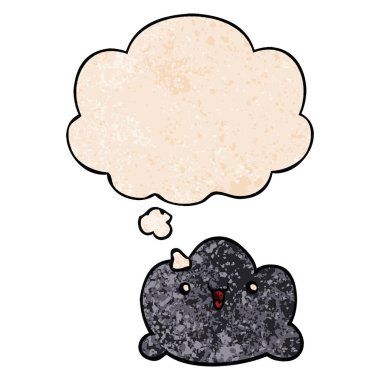 grunge doku desen tarzı karikatür bulut ve düşünce balonu