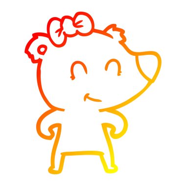 degrade çizgi karikatür kadın ayı sıcak çizim