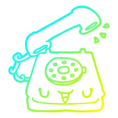 soğuk degrade çizgi çizim sevimli karikatür telefon