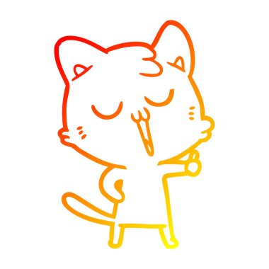 sıcak degrade çizgi çizim karikatür kedi şarkı