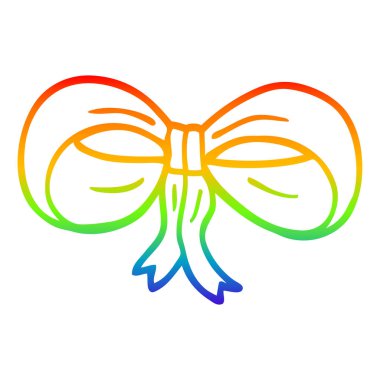 gökkuşağı gradyan çizgi çizim karikatür bağlı yay