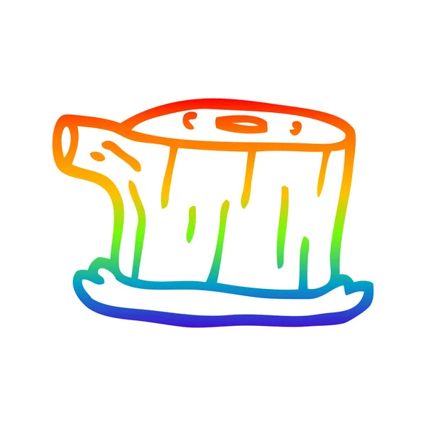 虹のグラデーションライン描画漫画の木のログ — ストックベクタ