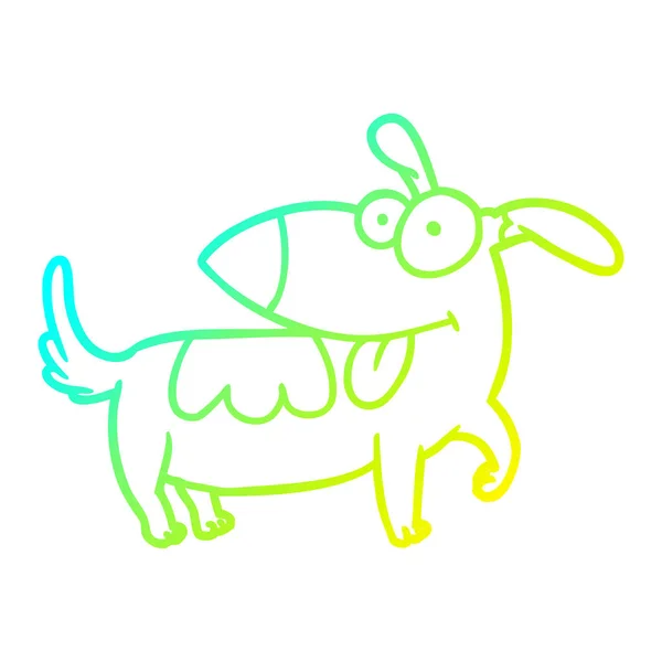 Studená přechodová linie kreslení šťastného psa — Stockový vektor