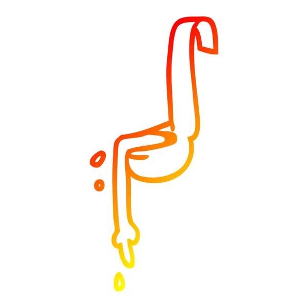Chaud gradient ligne dessin dessin animé louche de nourriture — Image vectorielle