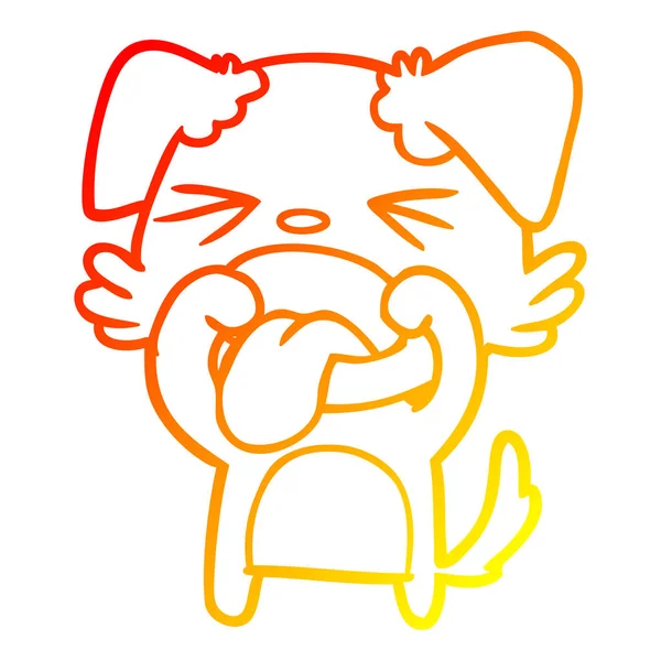 Warme kleurovergang lijntekening cartoon walf hond — Stockvector