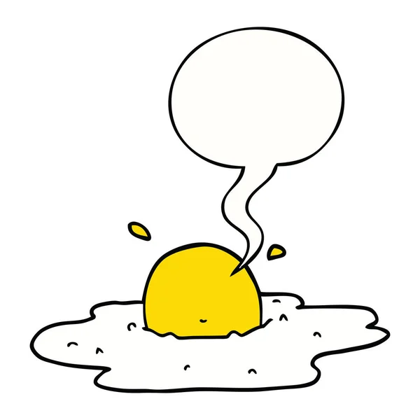 Мультяшне смажене яйце і мовна бульбашка — стоковий вектор