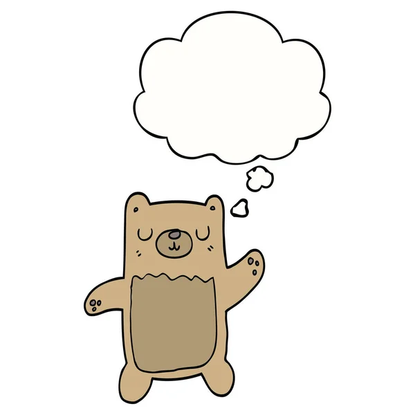 Kreskówka niedźwiedź i myśl bańka — Wektor stockowy