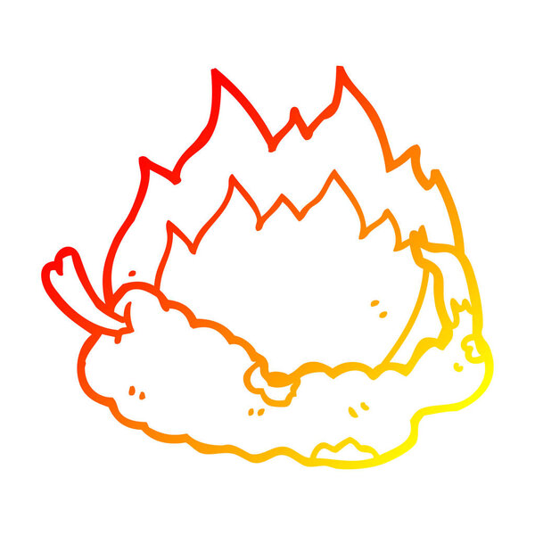 warm gradient line drawing cartoon hot chili pepper