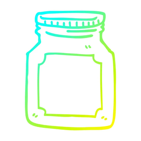 Koude gradiënt lijntekening cartoon opslag jar — Stockvector