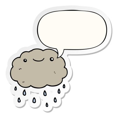 karikatür bulut ve konuşma balonu etiket