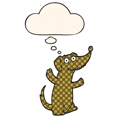 çizgi film köpek ve çizgi roman tarzında düşünce balonu