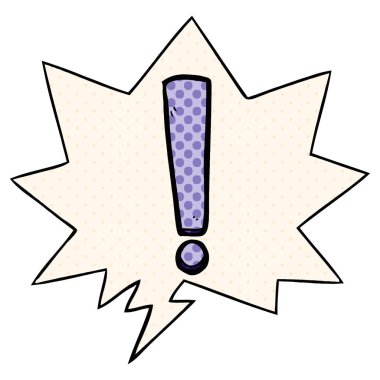 çizgi roman tarzında karikatür ünlem işareti ve konuşma balonu