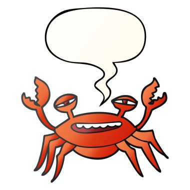 düzgün degrade tarzında karikatür yengeç ve konuşma balonu